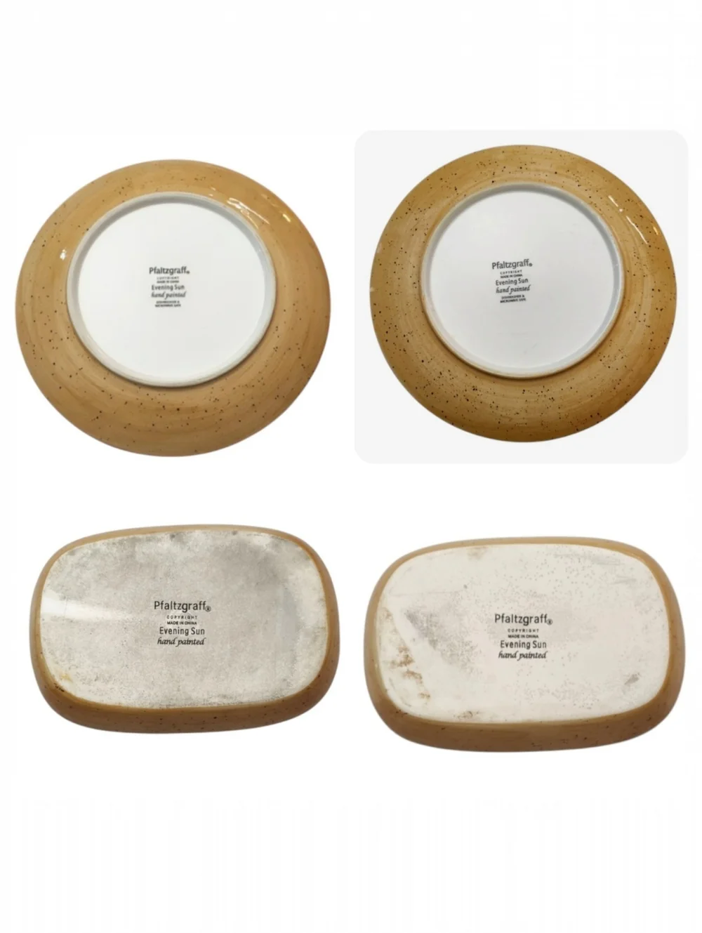 Pfaltzgraff Evening Sun Salad Plates & Hors d’Oeuvre Trays Set (4 Pieces)